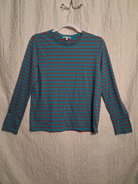 Frances Valentine Striped Tee in Teal and Red